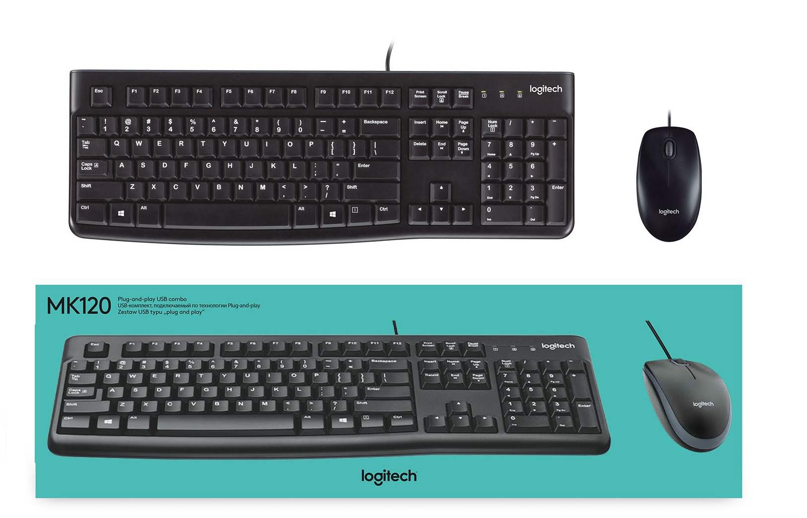 Logitech MK120 Wired Keyboard and Mouse Combo