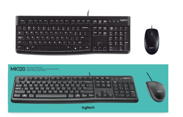 Logitech MK120 Wired Keyboard and Mouse Combo – Durable & Comfortable