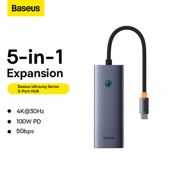 Baseus UltraJoy Series 5-Port Type-C HUB Docking Station - Image 2