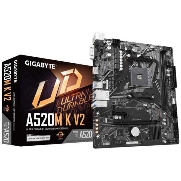 GIGABYTE A520M-K V2 AMD Motherboard | Reliable Performance & Advanced Features