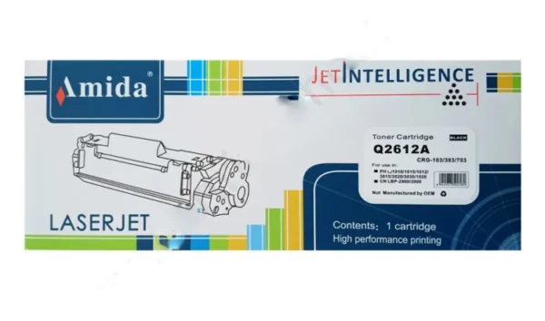 Amida HP 12A Toner – Compatible with HP 1010 & Canon LBP 2900