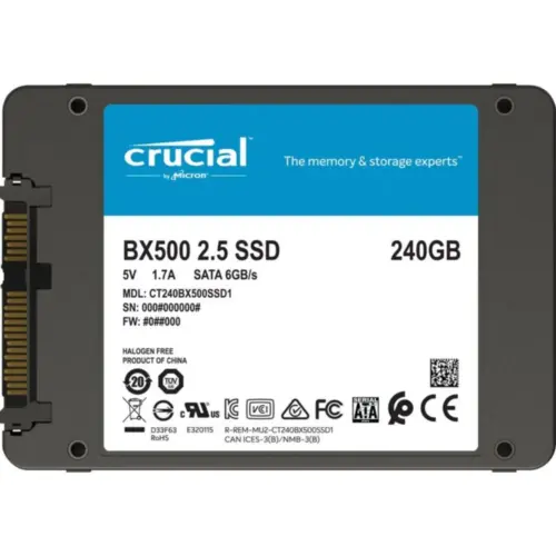 Crucial BX500 240GB SSD 2.5-Inch SATA Internal Solid State Drive | Fast & Reliable Storage